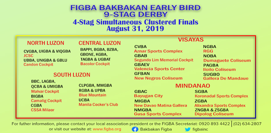 FIGBA BAKBAKAN Early Bird 10-Stag Derby 2019